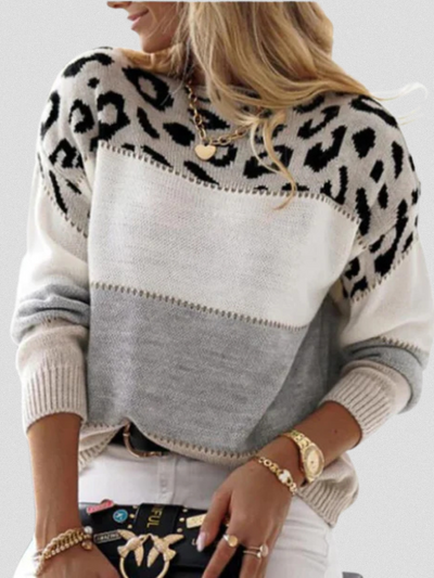 Estelle | Leopard Panel Sweater