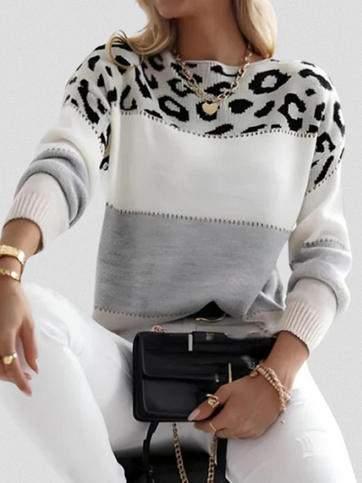 Estelle | Leopard Panel Sweater