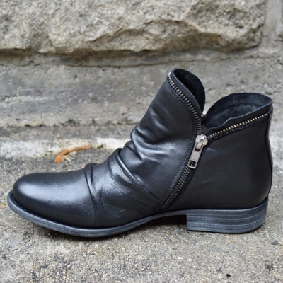 Camille | Side-Zip Leather Boots