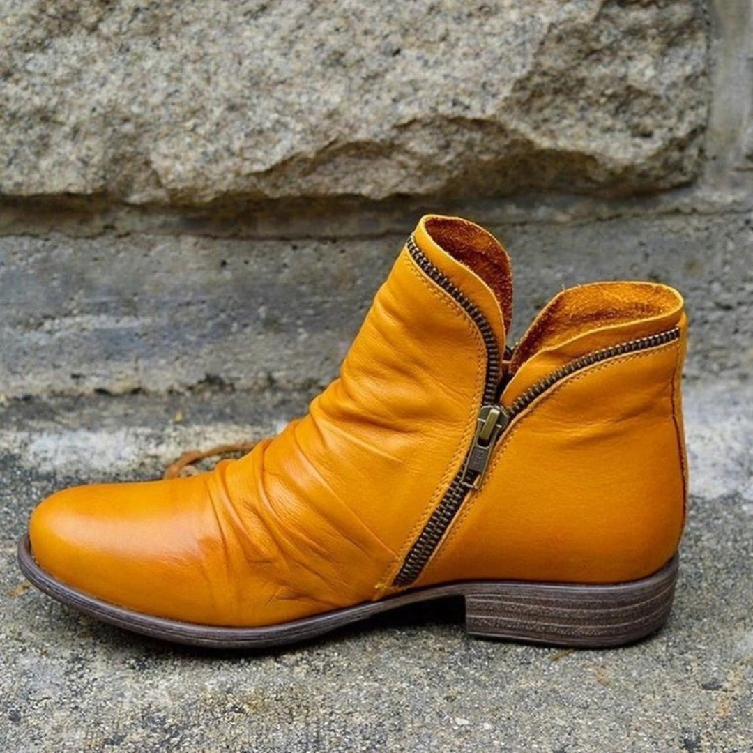 Camille | Side-Zip Leather Boots