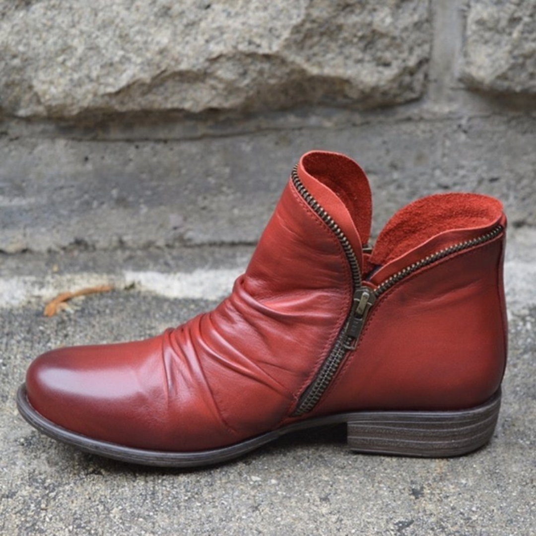 Camille | Side-Zip Leather Boots