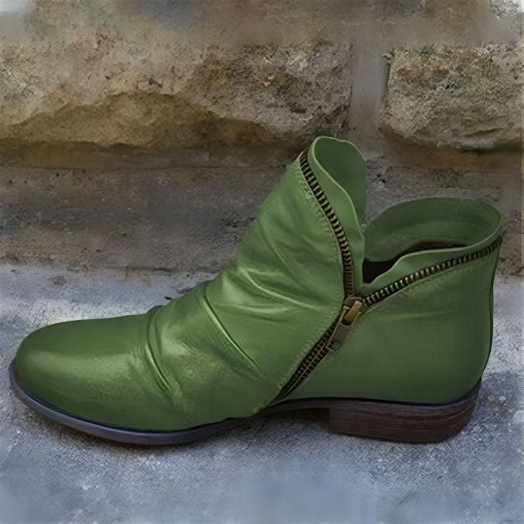 Camille | Side-Zip Leather Boots