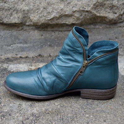 Camille | Side-Zip Leather Boots