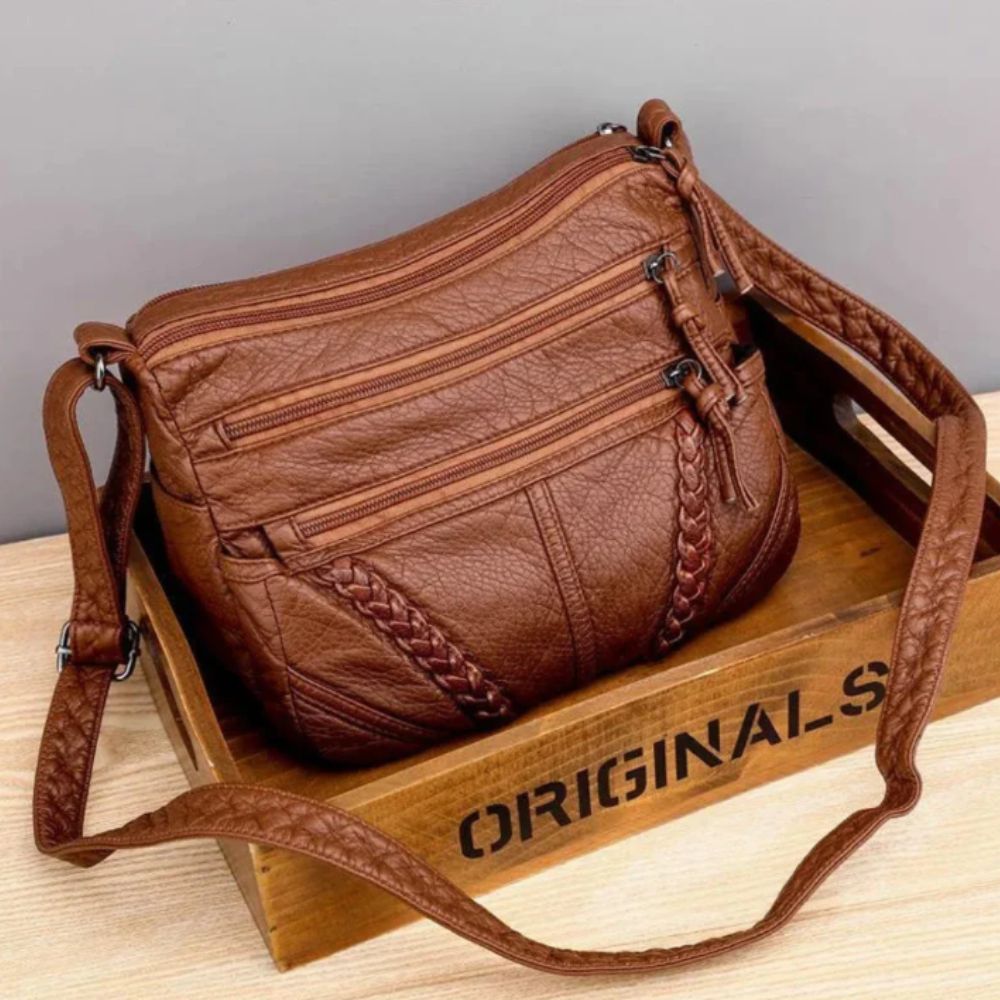 Frances | Braided Leather Crossbody Bag
