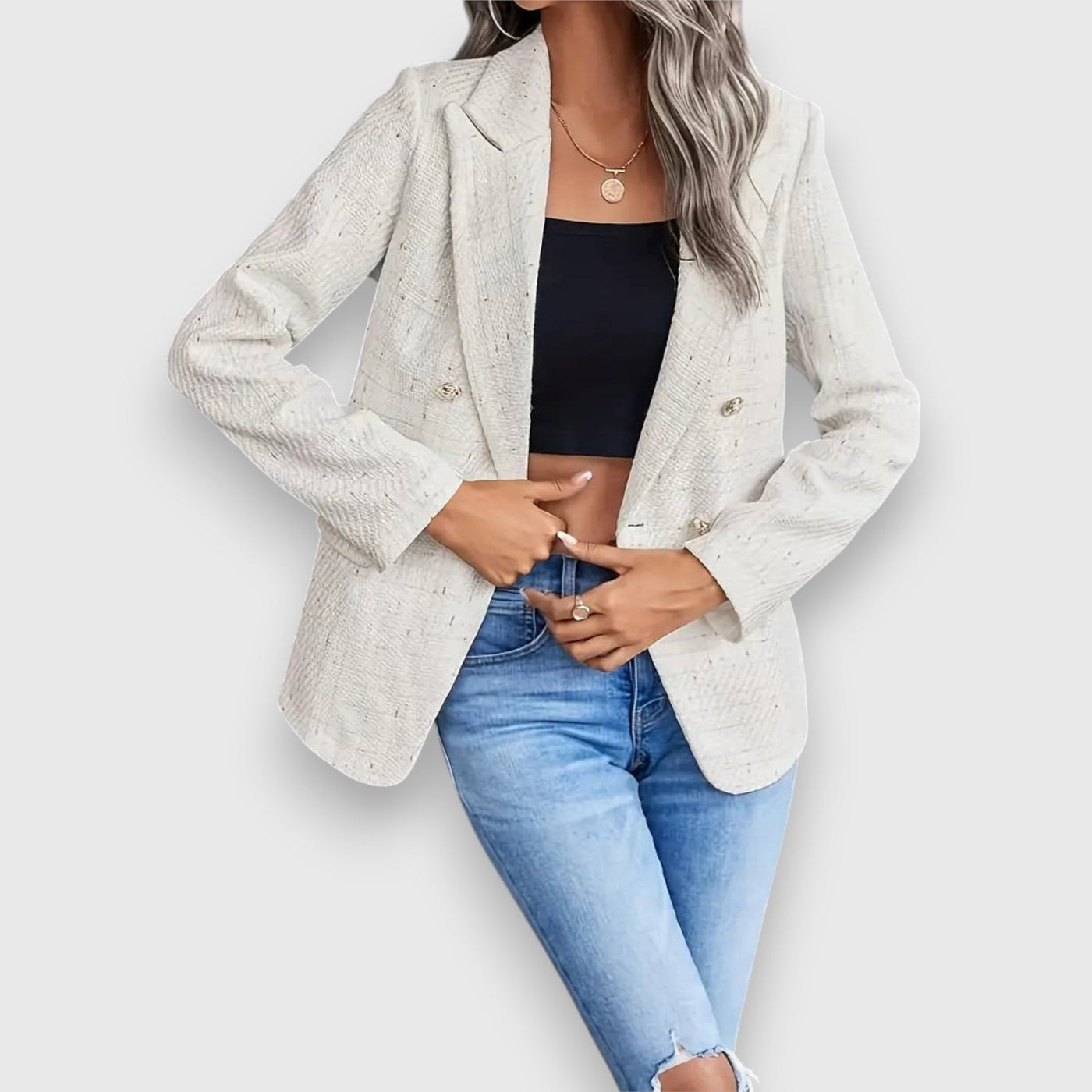 Yvonne | Tweed Double-Breasted Blazer