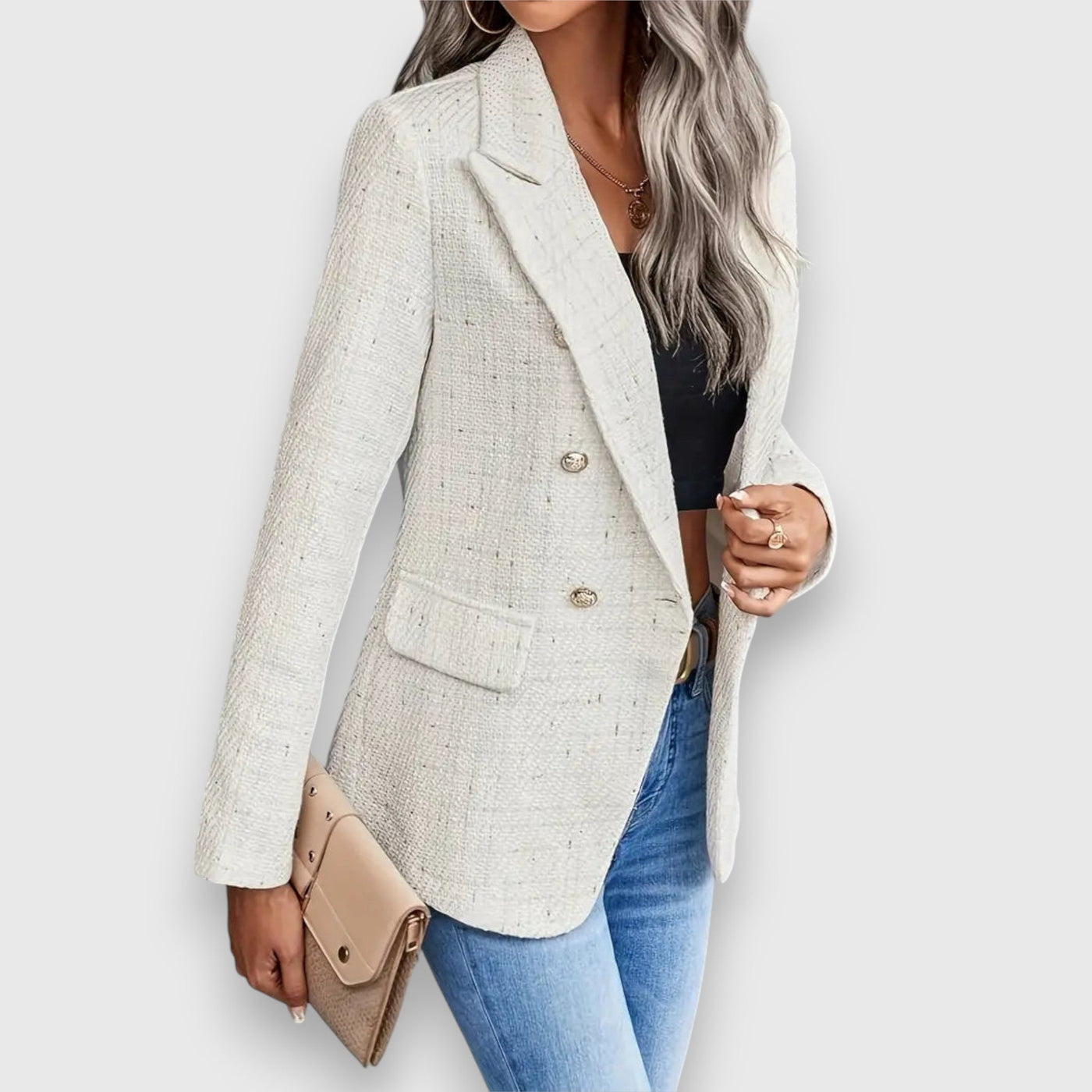 Yvonne | Tweed Double-Breasted Blazer