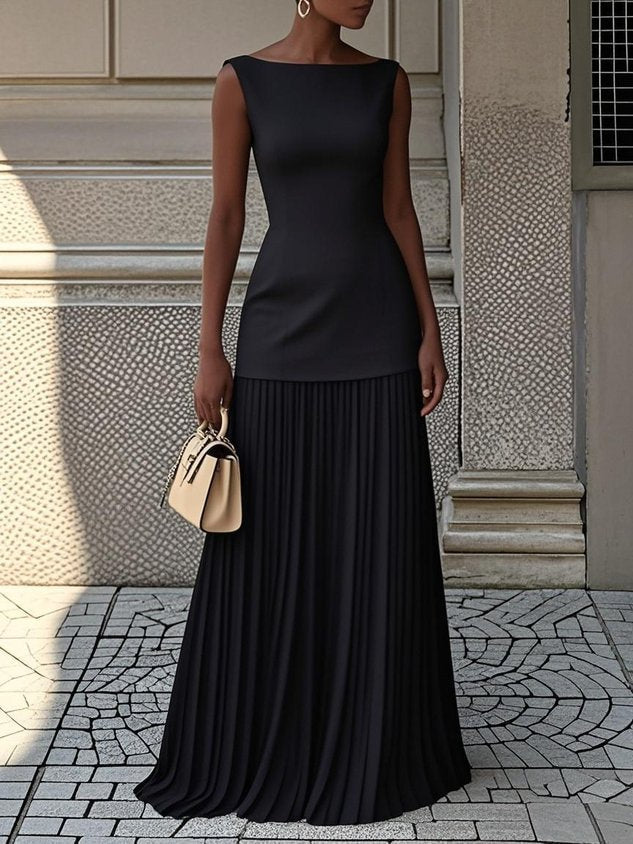 Elaine | Timeless Pleated Maxi Dress