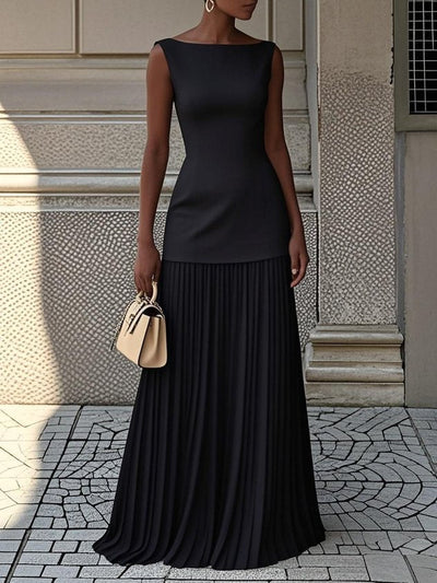 Elaine | Timeless Pleated Maxi Dress