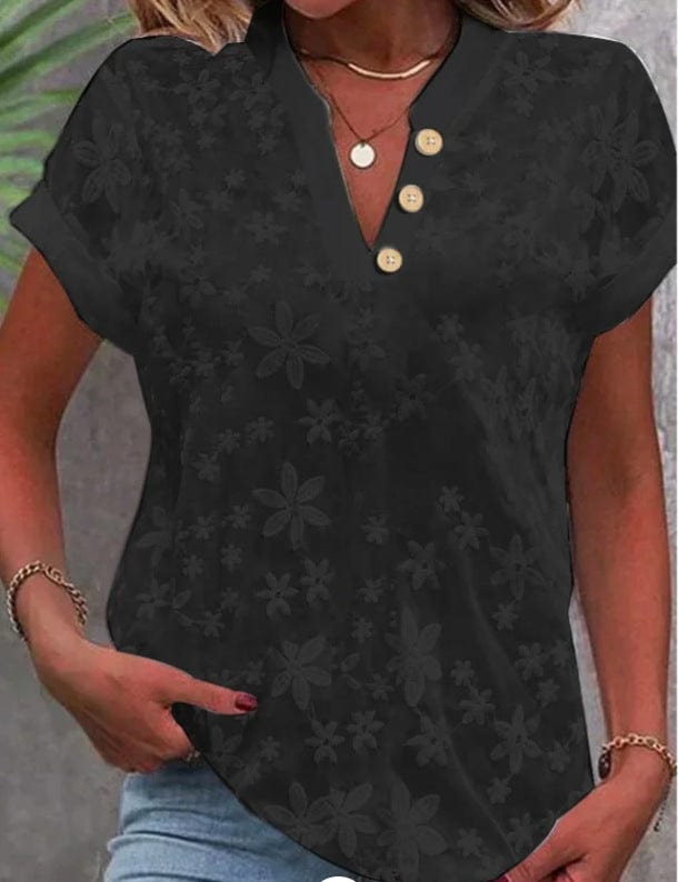 Liana | Embroidered V-Neck Blouse