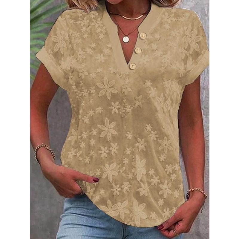 Liana | Embroidered V-Neck Blouse