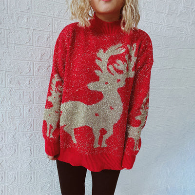 Alexa | Golden Reindeer Sweater