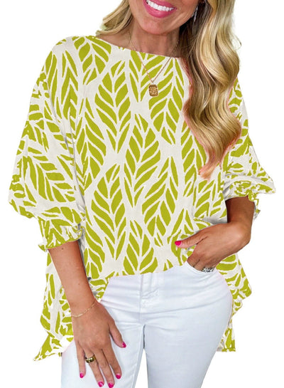 Ivana | Vibrant Leaf Blouse
