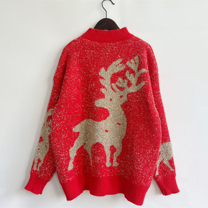 Alexa | Golden Reindeer Sweater