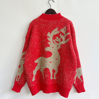 Alexa | Golden Reindeer Sweater