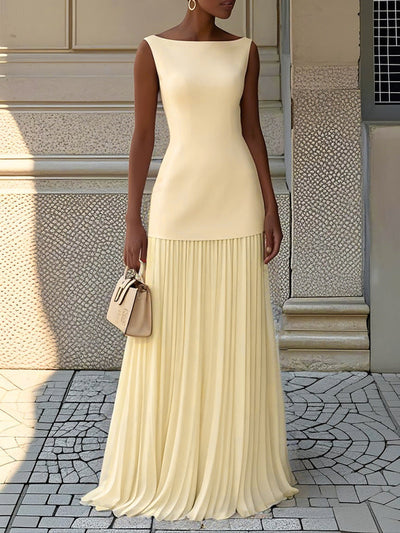 Elaine | Timeless Pleated Maxi Dress