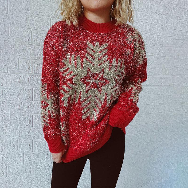 Alexa | Golden Reindeer Sweater