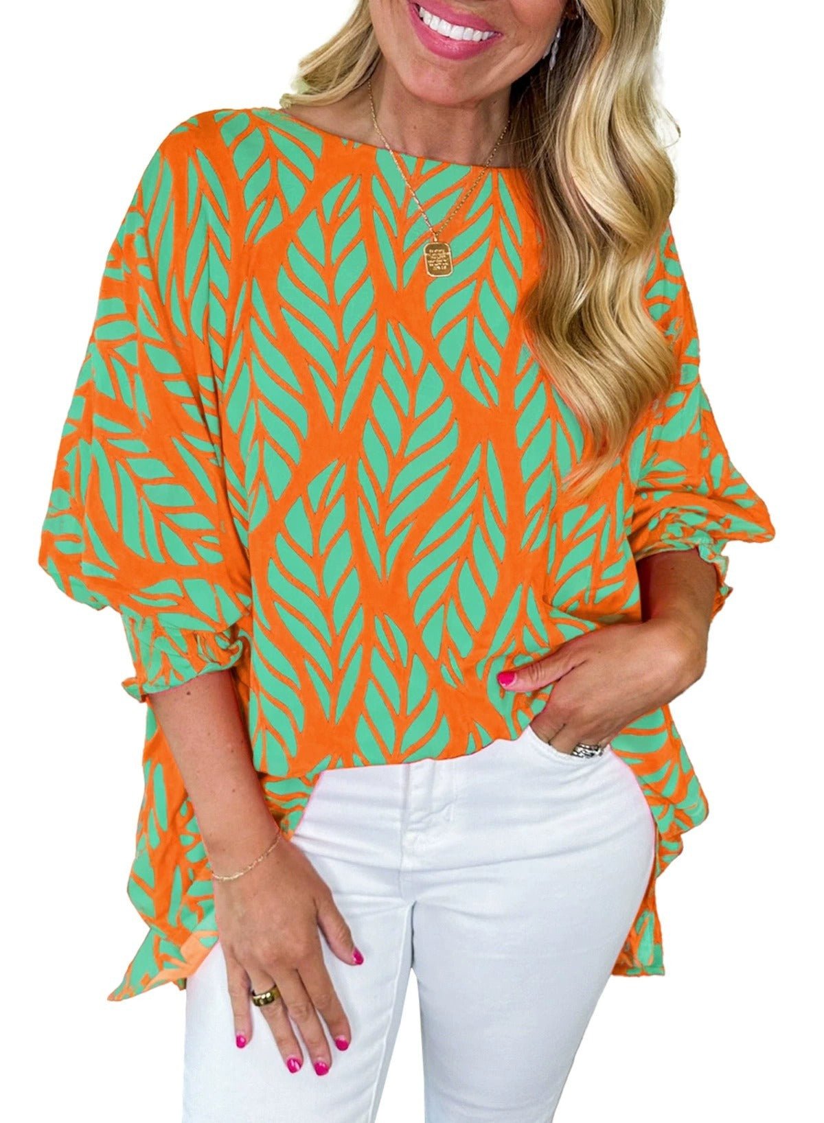 Ivana | Vibrant Leaf Blouse