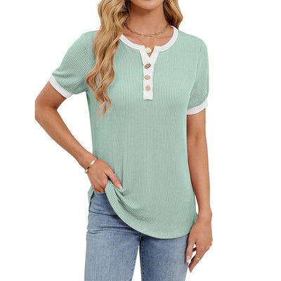 Jordyn | Casual Henley Blouse