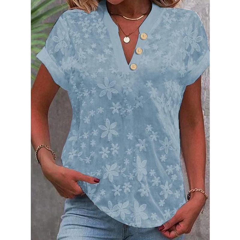 Liana | Embroidered V-Neck Blouse