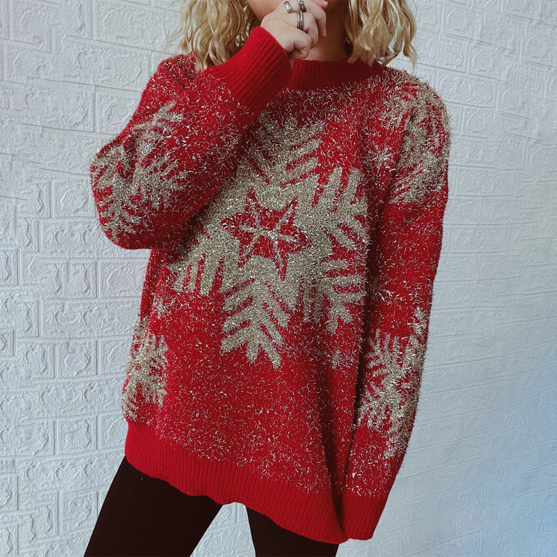 Alexa | Golden Reindeer Sweater