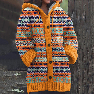 Josette | Colorful Nordic Hooded Cardigan