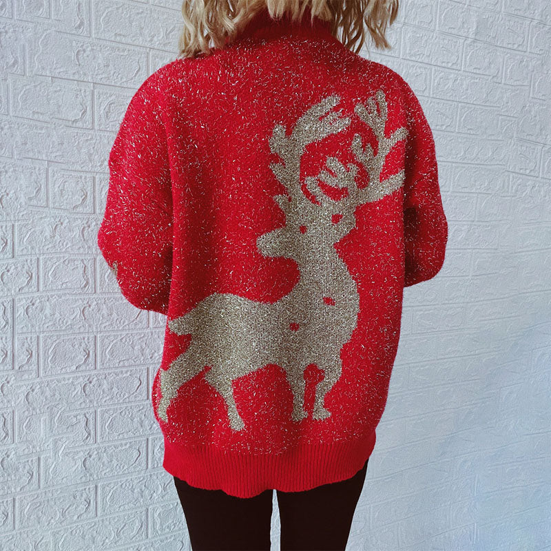 Alexa | Golden Reindeer Sweater
