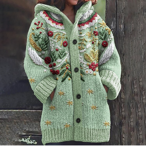 Jewel | Holiday Knit Hooded Cardigan