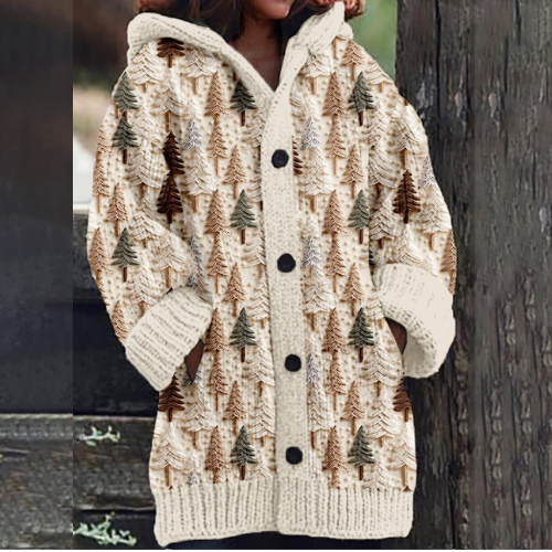 Harmony | Festive Knit Hooded Cardigan