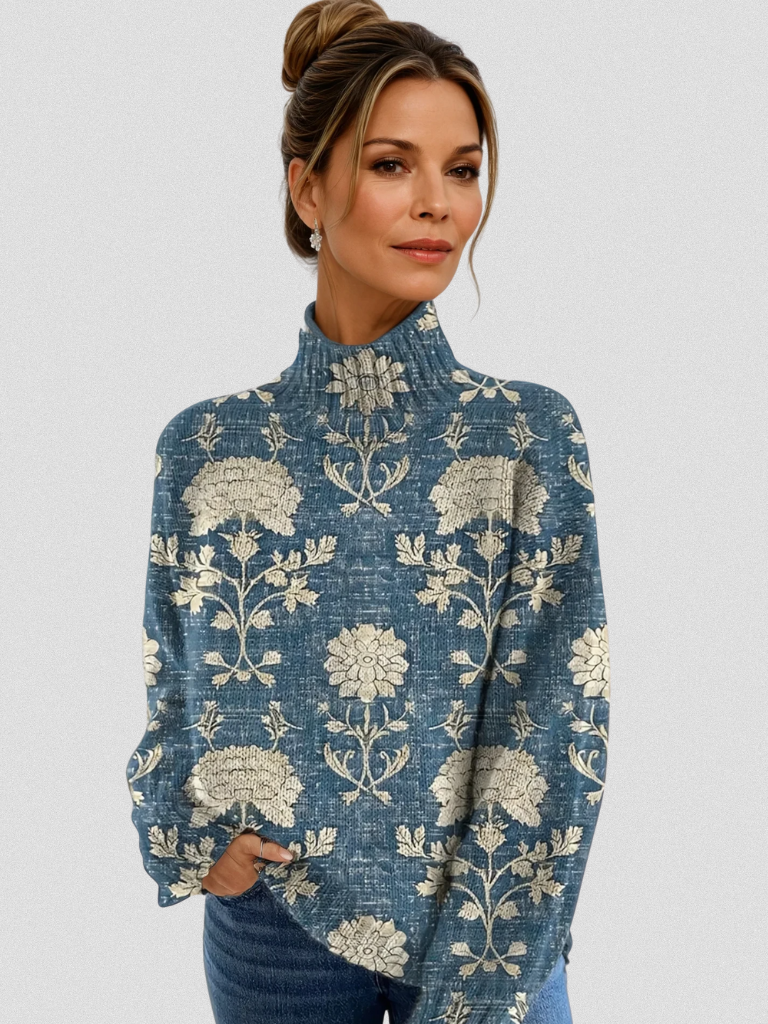 Evelyn | Sapphire Bloom Sweater