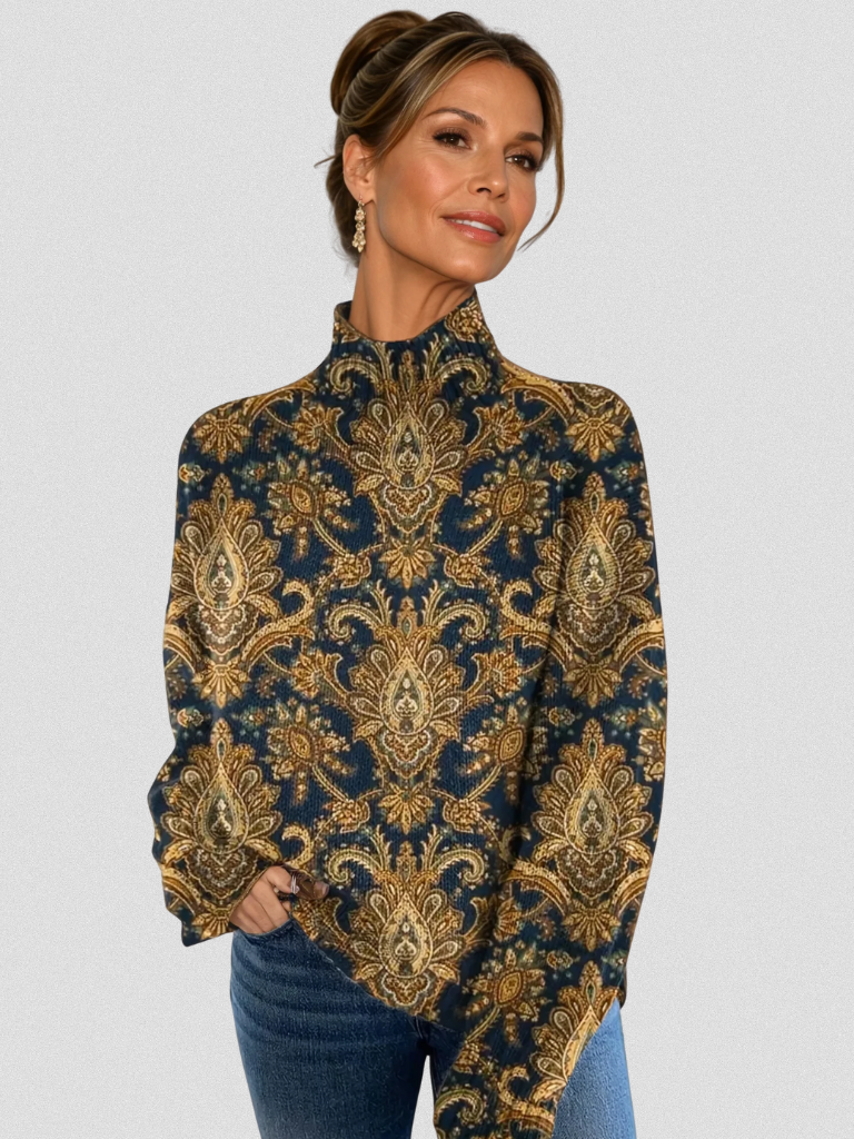 Vivian | Golden Tapestry Sweater