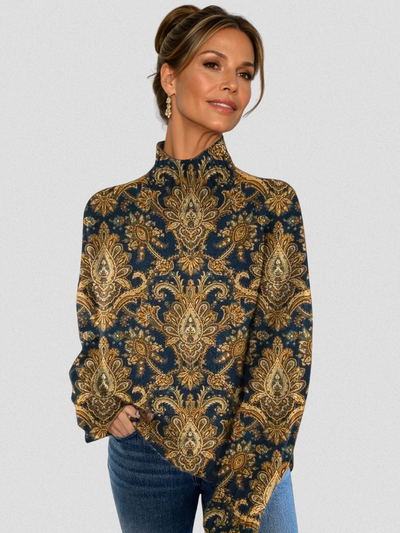 Vivian | Golden Tapestry Sweater