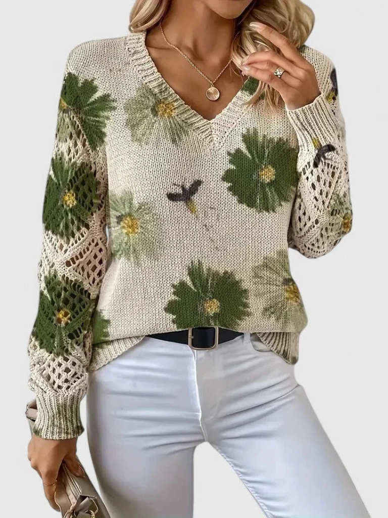 Alexie | Floral Knit Sweater