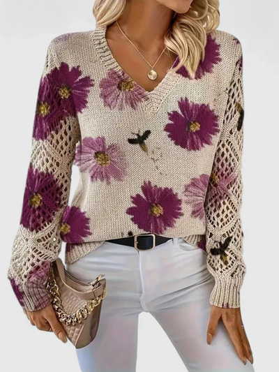 Alexie | Floral Knit Sweater