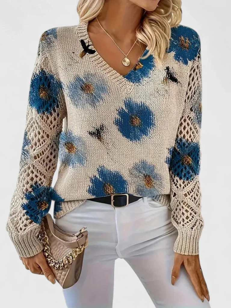 Alexie | Floral Knit Sweater