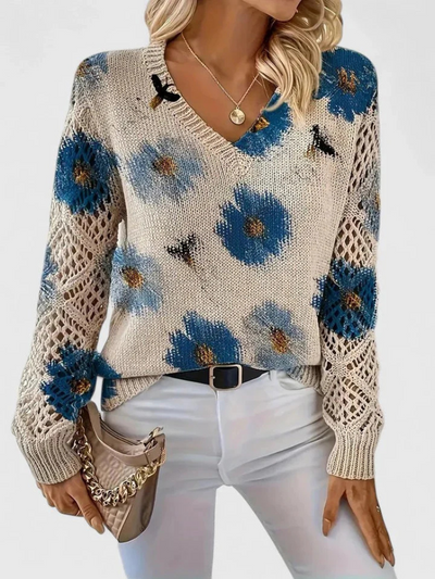 Alexie | Floral Knit Sweater
