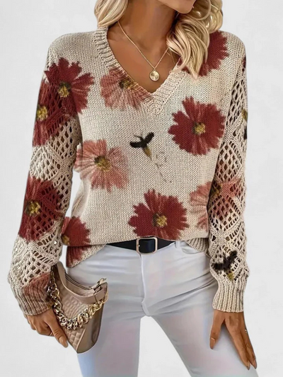 Alexie | Floral Knit Sweater