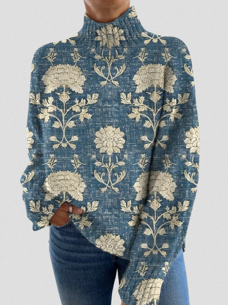 Evelyn | Sapphire Bloom Sweater