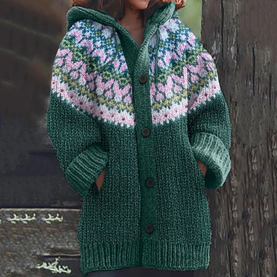 Evangeline | Nordic Knit Hooded Cardigan