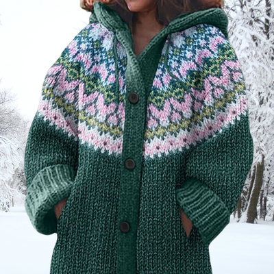 Evangeline | Nordic Knit Hooded Cardigan