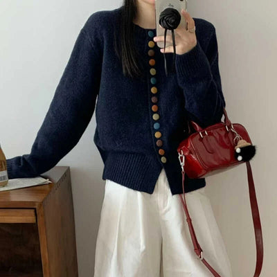 Louella | Rainbow Button Cardigan