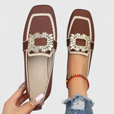 Yasmine | Crystal Buckle Loafers