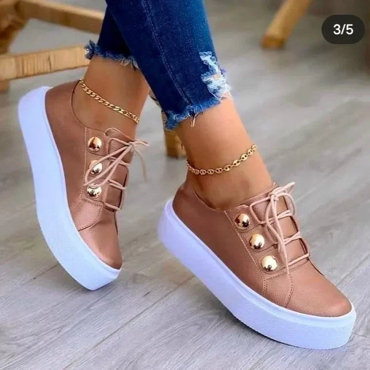 Sabrina | Platform Sneakers with Metallic Accents