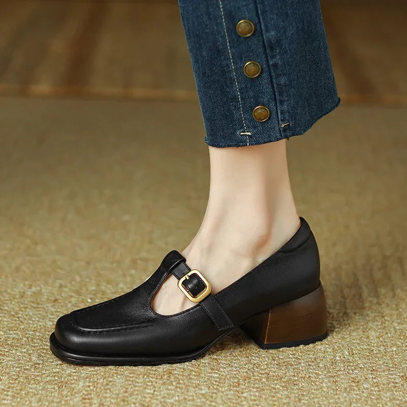 Isolde | Retro Buckle Loafers