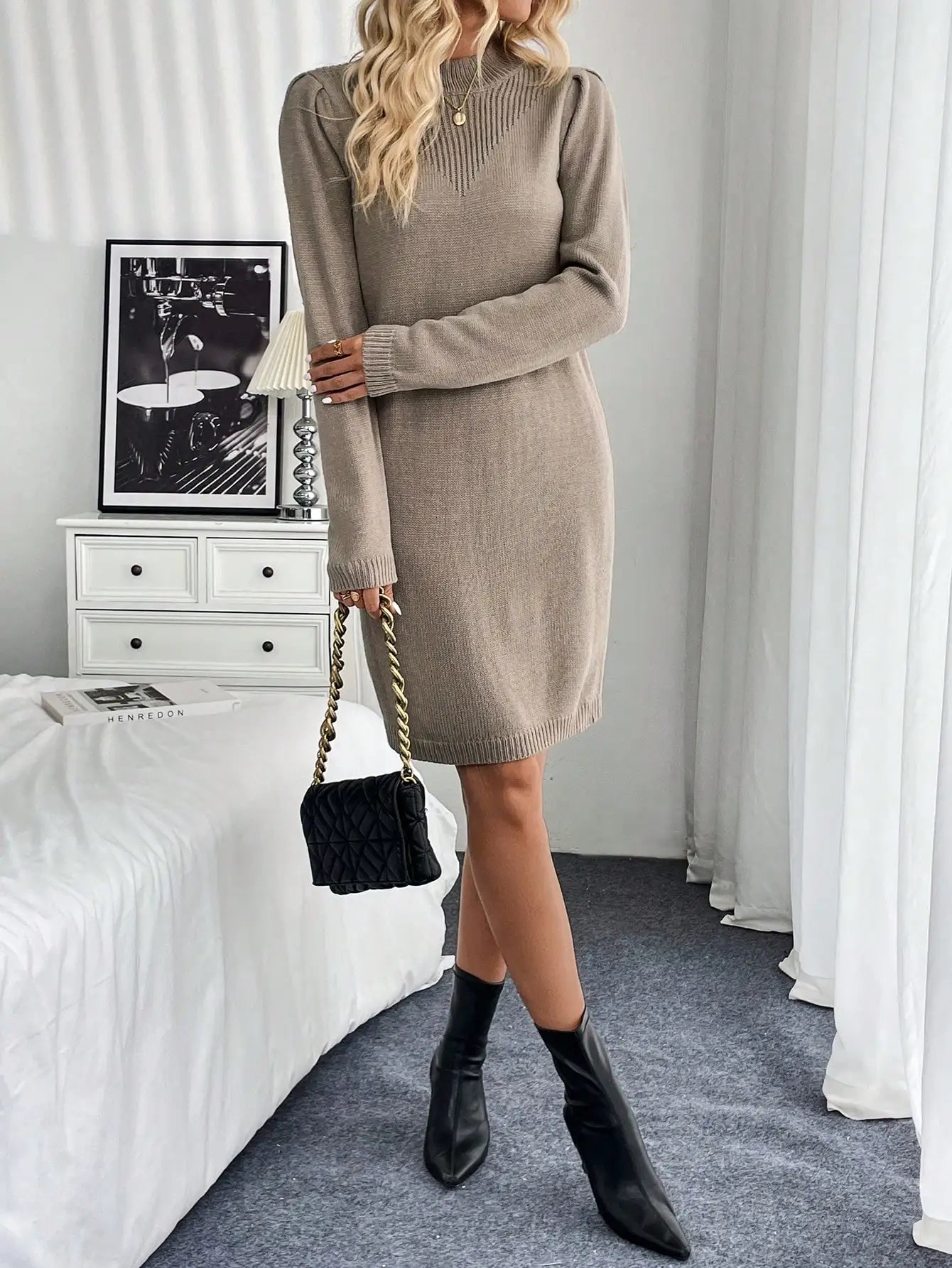 Celeste | Belted Knit Sweater Dress