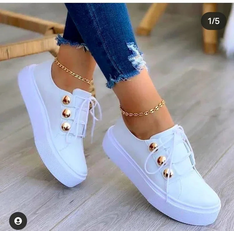 Sabrina | Platform Sneakers with Metallic Accents