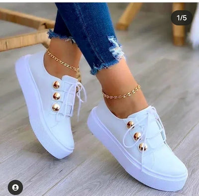 Sabrina | Platform Sneakers with Metallic Accents