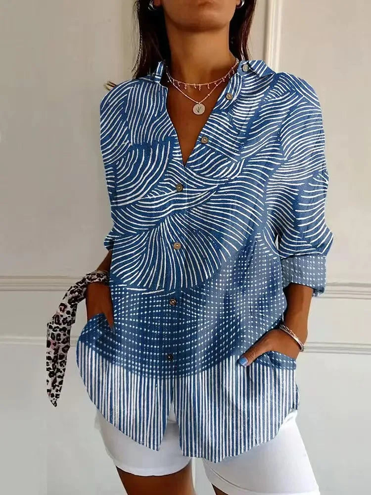 Nerina | Coastal Rhythm Blouse