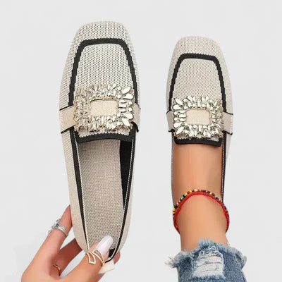 Yasmine | Crystal Buckle Loafers
