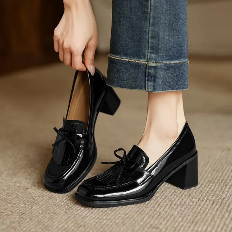 Beatrice | Polished Tassel Heels
