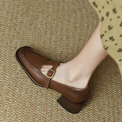 Isolde | Retro Buckle Loafers